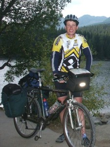 David bike touring in the High Tatras of Slovakia (September 2003)